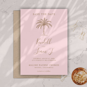 Monogram Bruiloft Logo Palm Tree Save the Date Kaa
