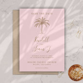 Monogram Bruiloft Logo Palm Tree Save the Date Kaa