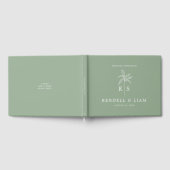 Monogram bruiloft Logo palmboom Gastenboek (Volledig)