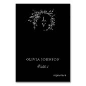 Monogram Bruiloft Maaltijd Keuze Tafel Plaats Kaar Kaart (Voorkant)