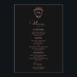 Monogram Bruiloft Menu Kaarten Zwart en Roos Goud<br><div class="desc">Een simpele kaart voor het huwelijkskalligrafie. Ik bied een gratis aanpassingsservice aan. Als je vragen hebt of speciale verzoeken hebt, kun je contact met mij opnemen.</div>
