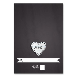 Monogram bruiloft met papieren harkbord kaart