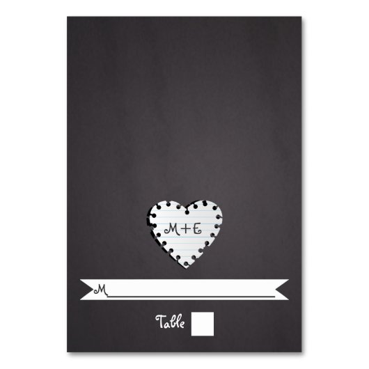 Monogram bruiloft met papieren harkbord kaart (Voorkant)