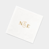 Monogram bruiloft minimalistisch elegant script go folie servetten (Links)