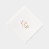 Monogram bruiloft minimalistisch elegant script go folie servetten (Rechts)