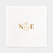 Monogram bruiloft minimalistisch elegant script go folie servetten (Voorkant)