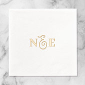 Monogram bruiloft minimalistisch elegant script go folie servetten