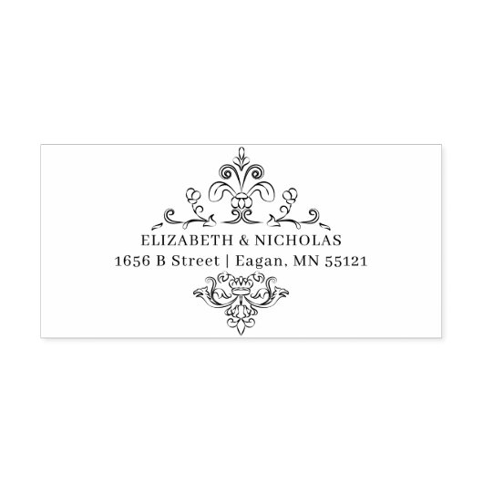 monogram | Bruiloft Monogram retouradres Zelfinktende Stempel (Design)