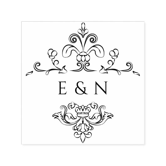  monogram | Bruiloft Monogram Zelfinktende Stempel (Design)