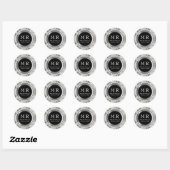 Monogram bruiloft of Jubileum Ronde Sticker (Vel)