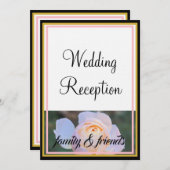 Monogram bruiloft receptie pastel roze rozen kaart (Voorkant / Achterkant)