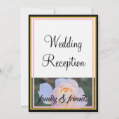 Monogram bruiloft receptie pastel roze rozen kaart (Voorkant)
