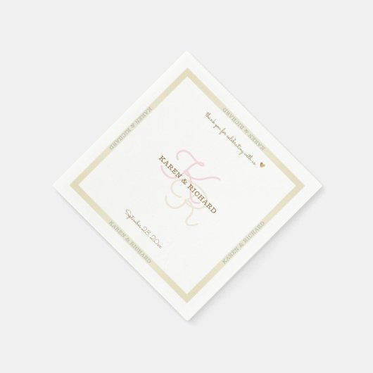 Monogram Bruiloft receptie Servetten (Hoek)