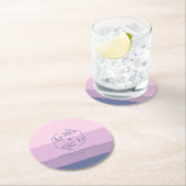 monogram bruiloft ronde kartonnen onderzetter (Insitu)