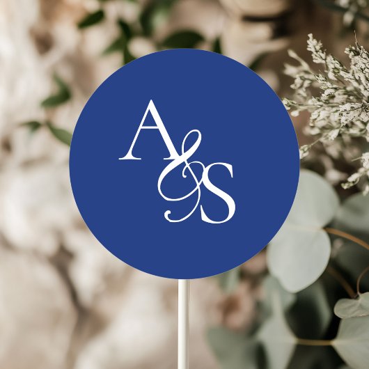 Monogram, bruiloft ronde sticker
