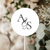 Monogram, bruiloft ronde sticker