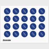 Monogram, bruiloft ronde sticker (Vel)
