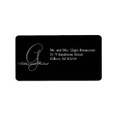 Monogram bruiloft RSVP-Adresetiketten Etiket (Voorkant)