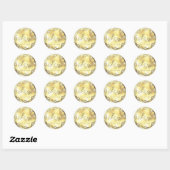  Monogram Bruiloft Seal Gouden Bloemen Ronde Sticker (Vel)