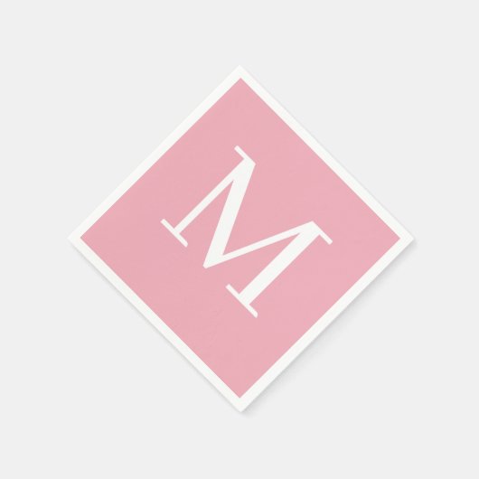 Monogram Bruiloft Servet Blush Design (Hoek)