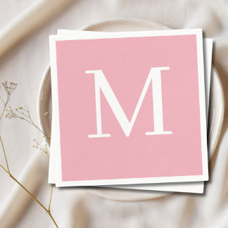 Monogram Bruiloft Servet Blush Design