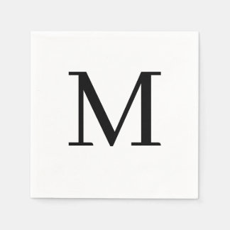 Monogram Bruiloft Servet Klassiek Zwart Ontwerp