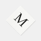 Monogram Bruiloft Servet Klassiek Zwart Ontwerp (Hoek)