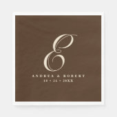 Monogram Bruiloft Servetten met Naam (Voorkant)