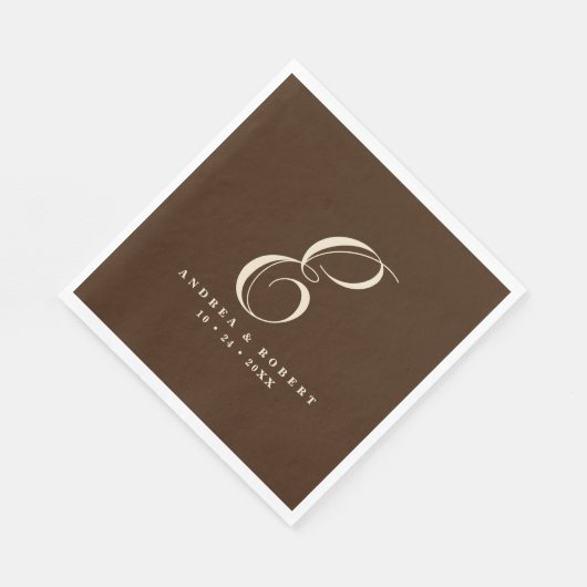 Monogram Bruiloft Servetten met Naam (Hoek)