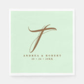 Monogram Bruiloft Servetten met Naam (Voorkant)