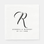 Monogram Bruiloft Servetten met Naam (Voorkant)