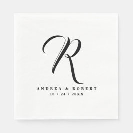 Monogram Bruiloft Servetten met Naam