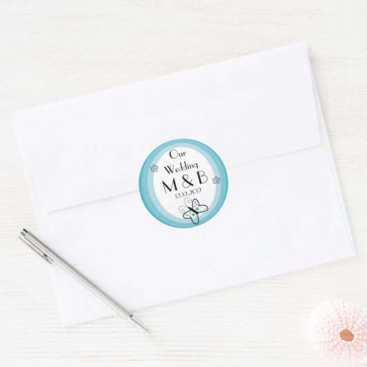 Monogram bruiloft stickers (Envelop)