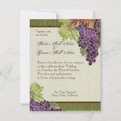 Monogram bruiloft uitnodiging herfst druivenblad (Achterkant)