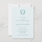 Monogram bruiloft uitnodiging met QR-code (Voorkant)