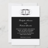 Monogram bruiloft Uitnodigingen Art Deco Silver (Voorkant)