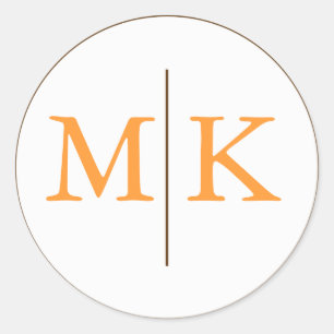 Monogram bruiloft uitnodigingszegel ronde sticker