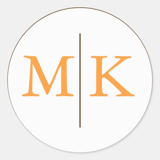 Monogram bruiloft uitnodigingszegel ronde sticker (Voorkant)