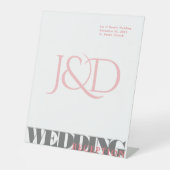 Monogram bruiloft voetstuk teken reclamebord met voetstuk (Voorkant)