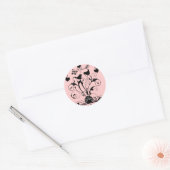 Monogram Bruiloft Vogels Harten Swirls Ronde Sticker (Envelop)