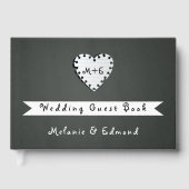 Monogram bruiloft voor driekwartbord gastenboek (Voorkant)
