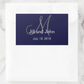 Monogram bruiloft water fles label marine (Tas)