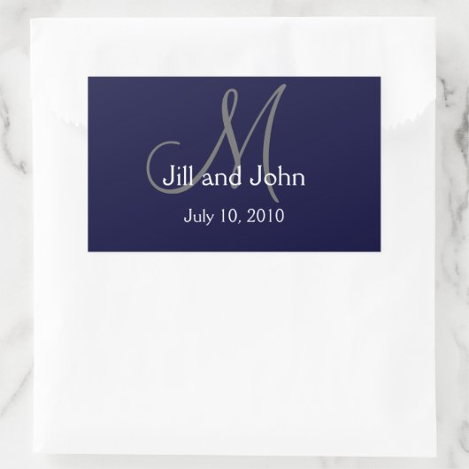 Monogram bruiloft water fles label marine (Tas)
