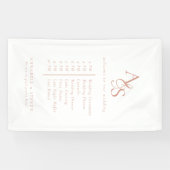 Monogram, bruiloft, welkom en orde van het eveneme spandoek (Horizontaal)