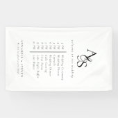 Monogram, bruiloft, welkom en orde van het eveneme spandoek (Horizontaal)