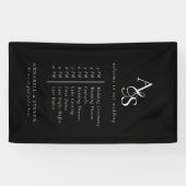 Monogram, bruiloft, welkom en orde van het eveneme spandoek (Horizontaal)