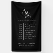 Monogram, bruiloft, welkom en orde van het eveneme spandoek (Verticaal)
