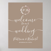 Monogram Bruiloft Welkomstbord Poster (Voorkant)