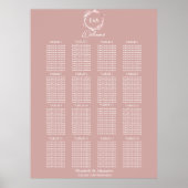 Monogram bruiloft Zitting Grafiek Teken Poster (Voorkant)