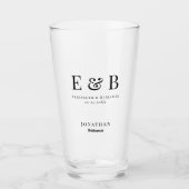 Monogram Bruiloftsbruidsschat Gepersonaliseerd Zwa Glas (Voorkant)